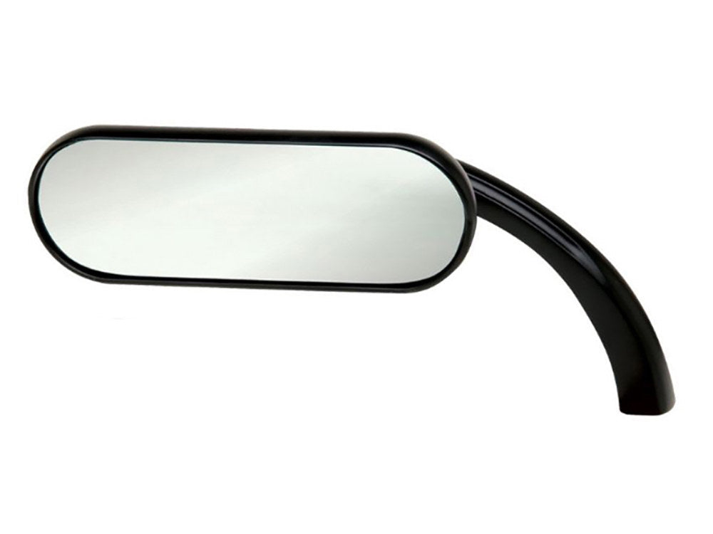 Mini Oval Mirror – Black. Left. – Arlen Ness