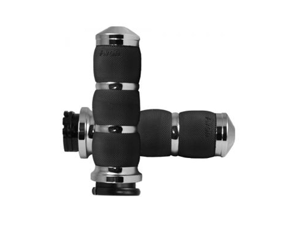 Chrome Handgrips - Air Cushion - Fits H-D With Throttle Cable. – Avon Grips