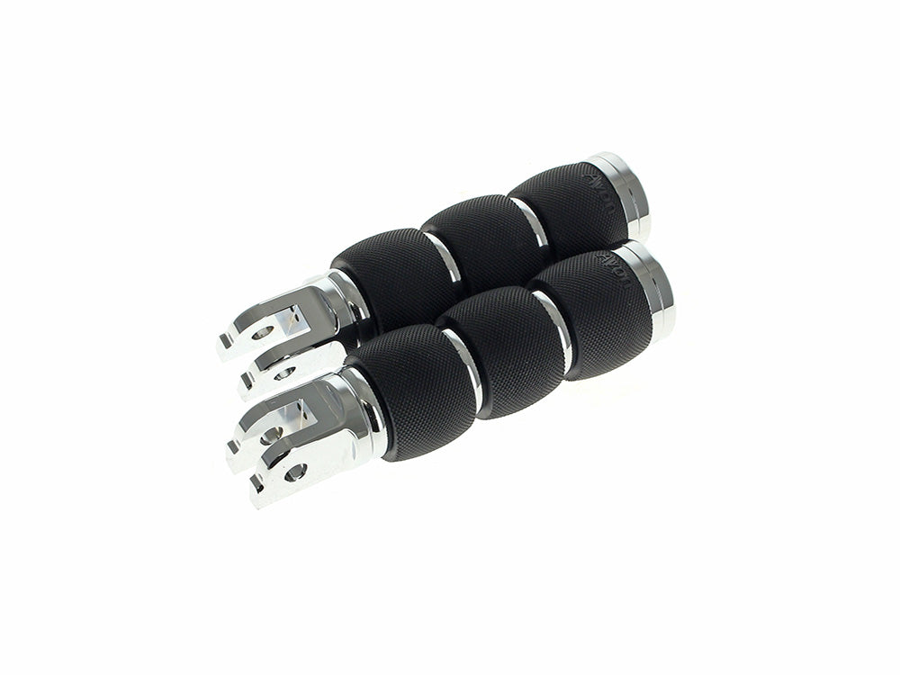 Front Rider - Air Cushion Footpegs – Chrome. Fits Softail 2018up – Avon Grips