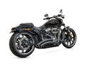 Sharp Curve Radius Exhaust – Black With Black End Caps. Fits Softail 2018up. – Freedom Performance Exhaust
