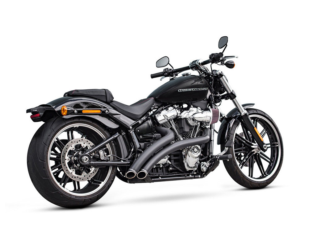 Radical Radius Exhaust – Black With Black End Caps. Fits Softail 2018up. – Freedom Performance Exhaust (Copy)
