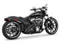 Radical Ground Pounder Exhaust – Black With Black Straight Cut End Caps. Fits Softail 2018up – Freedom Performance Exhaust