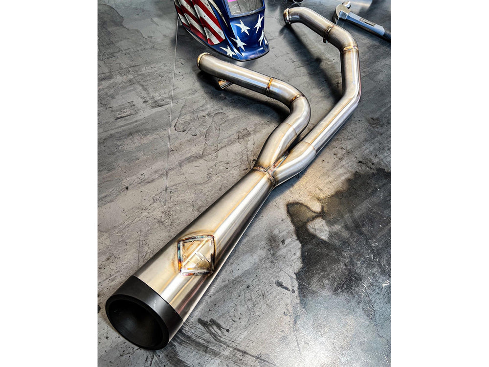 2-Into-1 Cutback Exhaust – Stainless Steel With Black End Cap. Fits Dyna 2006-2017 – SP Concepts Exhaust