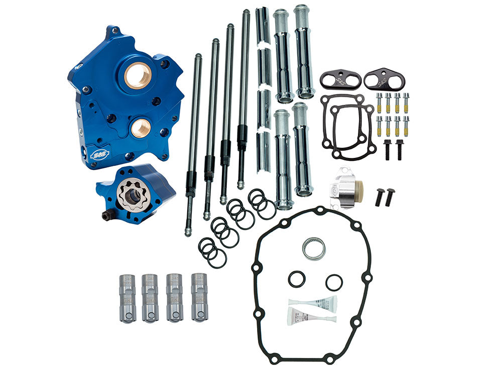 Cam Chest Kit With Chrome Pushrod Kit, No Cam – Suits Chain Drive Camshaft. Fits Touring 2017up & Softail 2018up With Oil Cooled Engines. – S&S
