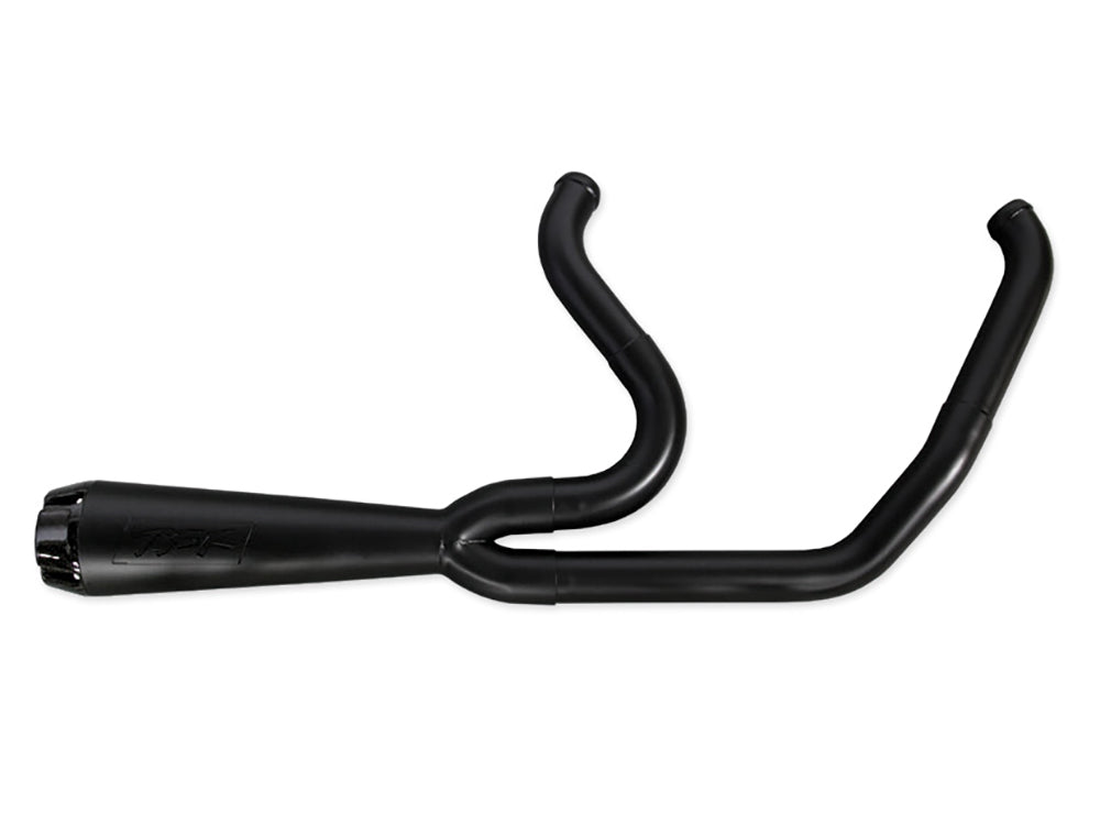 Comp-S 2-Into-1 Exhaust – Black With Carbon Fiber End Cap. Fits Softail Breakout & Fat Boy 2018-2024 – Two Brothers Racing Exhaust