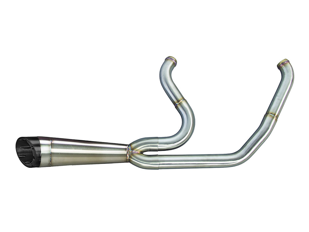 Shorty Turnout 2-Into-1 Exhaust – Stainless Steel With Black End Cap. Fits Softail 2018-2024 – Two Brothers Racing Exhaust