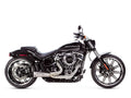 Shorty Turnout 2-Into-1 Exhaust – Stainless Steel With Black End Cap. Fits Softail 2018-2024 – Two Brothers Racing Exhaust