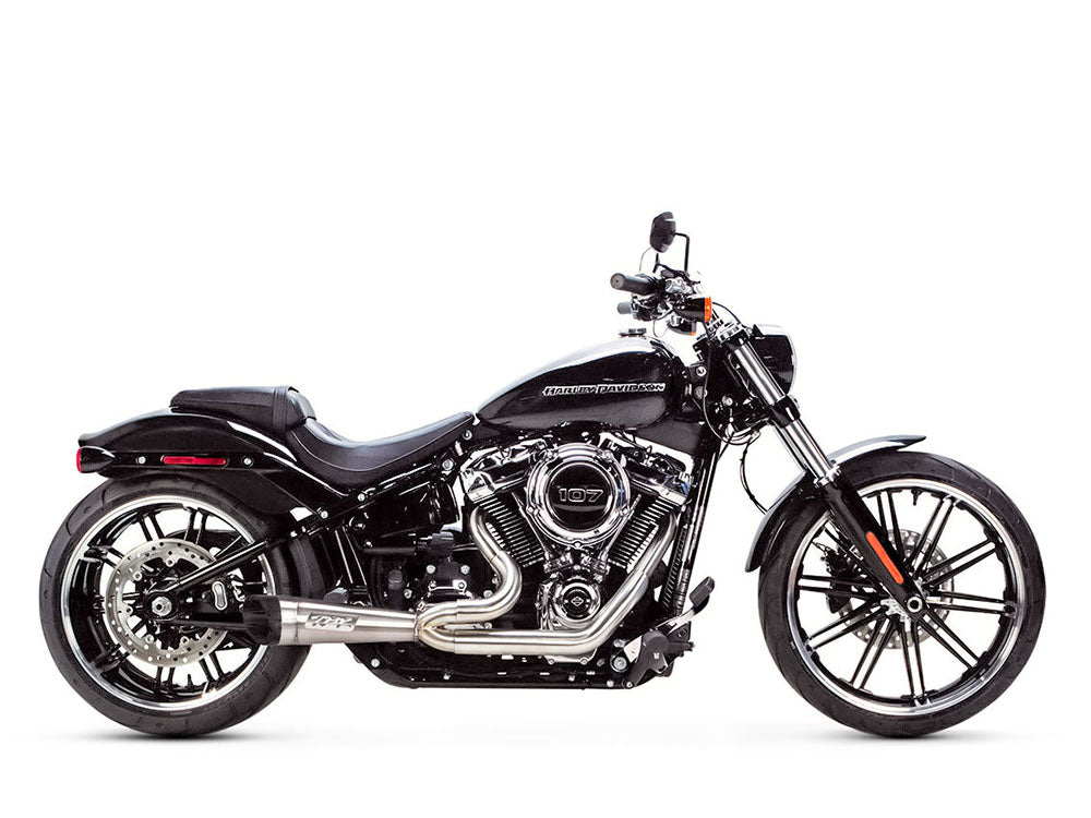 Shorty Turnout 2-Into-1 Exhaust – Stainless Steel With Black End Cap. Fits Softail 2018-2024 – Two Brothers Racing Exhaust