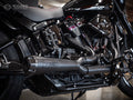 Comp-S 2-Into-1 Exhaust – Black With Carbon Fiber End Cap. Fits Softail 2018up With Non-240 Rear Tyre – Two Brothers Racing Exhaust