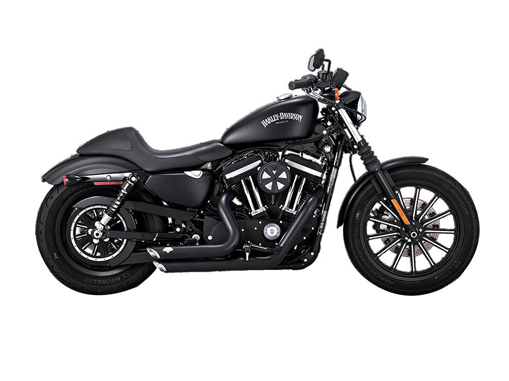 Shortshots Staggered Exhaust – Black. Fits Sportster 2014-2021 – Vance And Hines